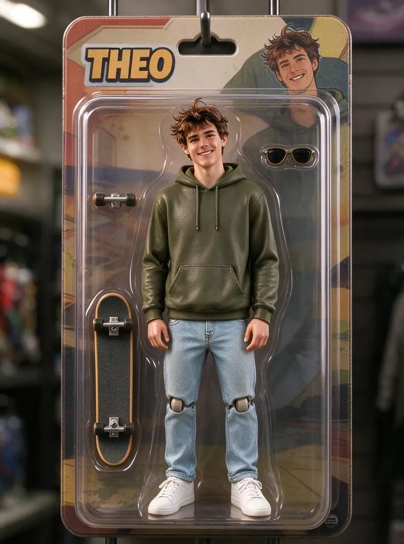 Seedream 5.0 Flash boxed figure of the man in the olive hoodie