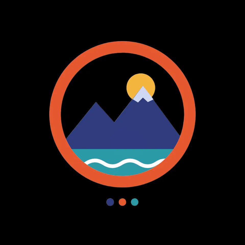The cut-out logo on a plain black background, with no white left inside the ring