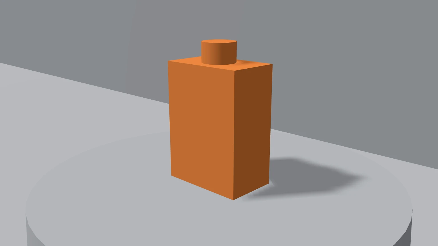 A grey clay bottle on a plinth