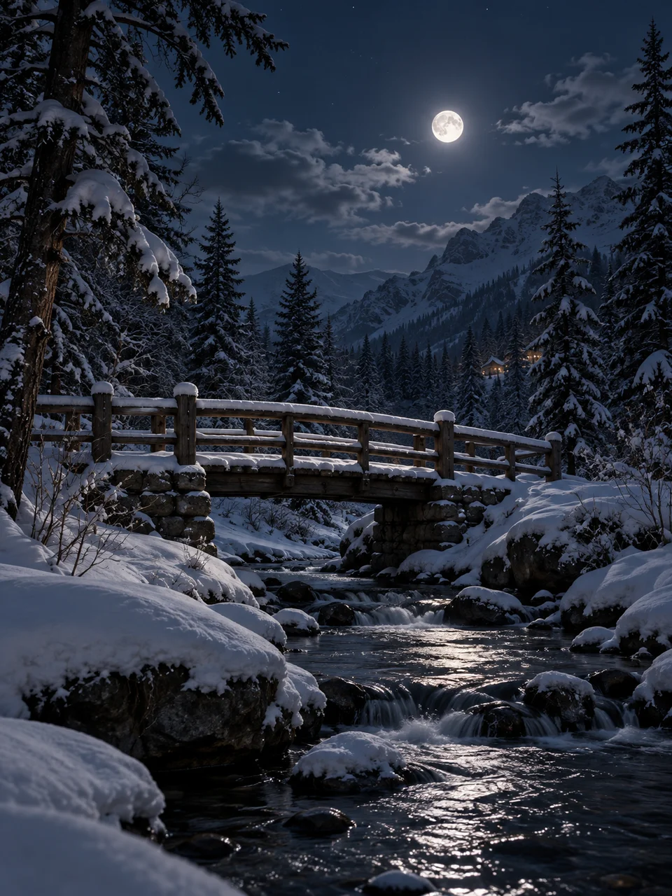 Nieve a la luz de luna
