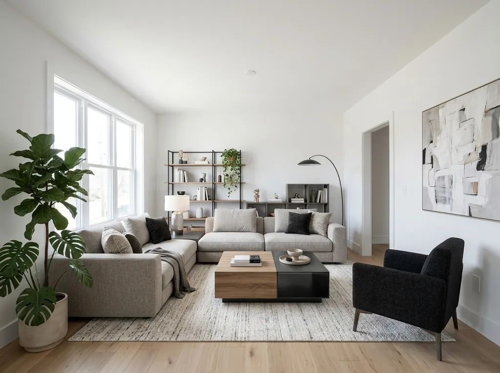 Living room · Modern · Staged