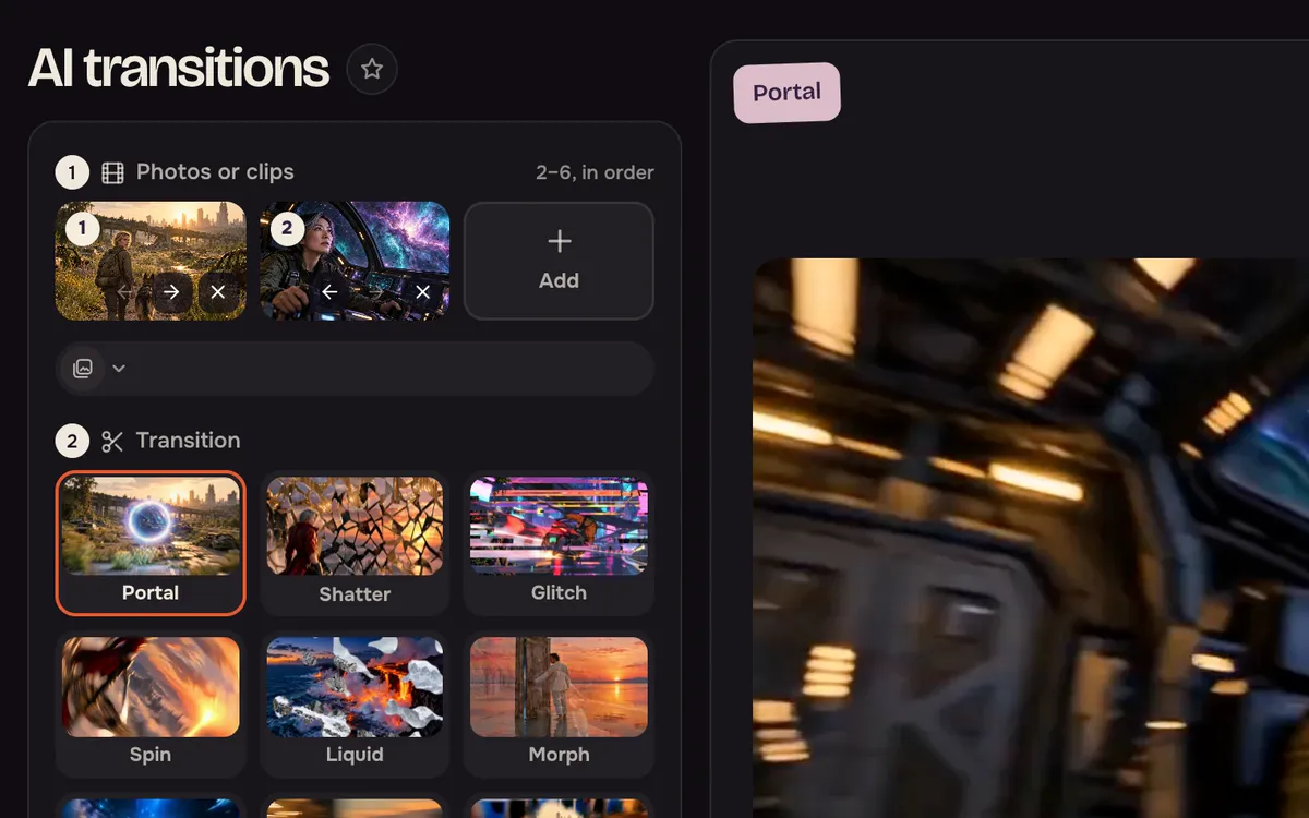 Two example shots loaded in order with the Add button for more