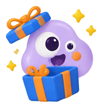 Packt ein Geschenk aus