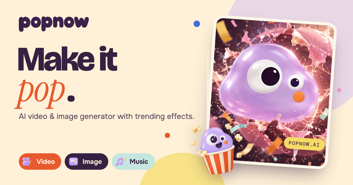 PopNow AI product website preview