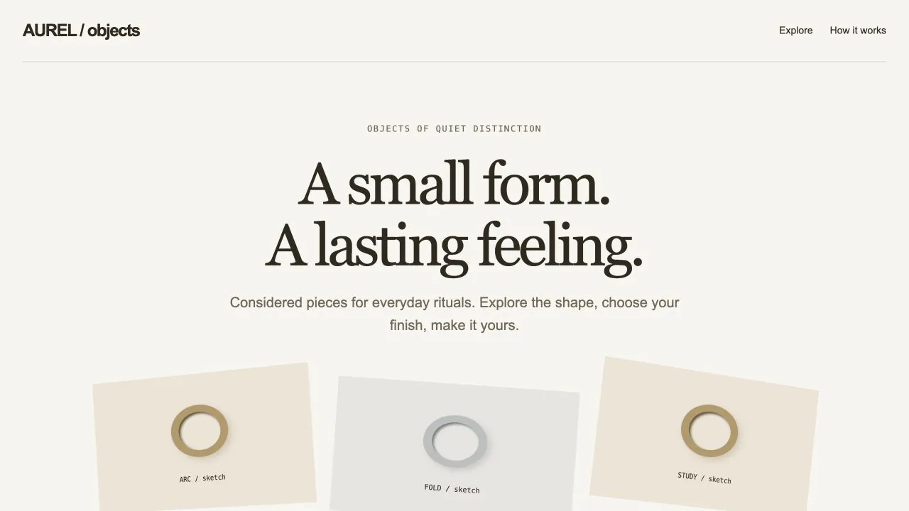 Jewelry Store Website Template: first screen of the included example