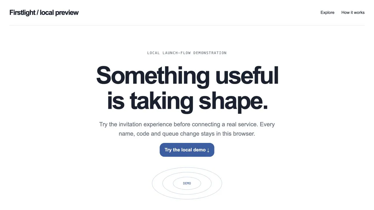 Launch Waitlist Referral Demo: first screen of the included example