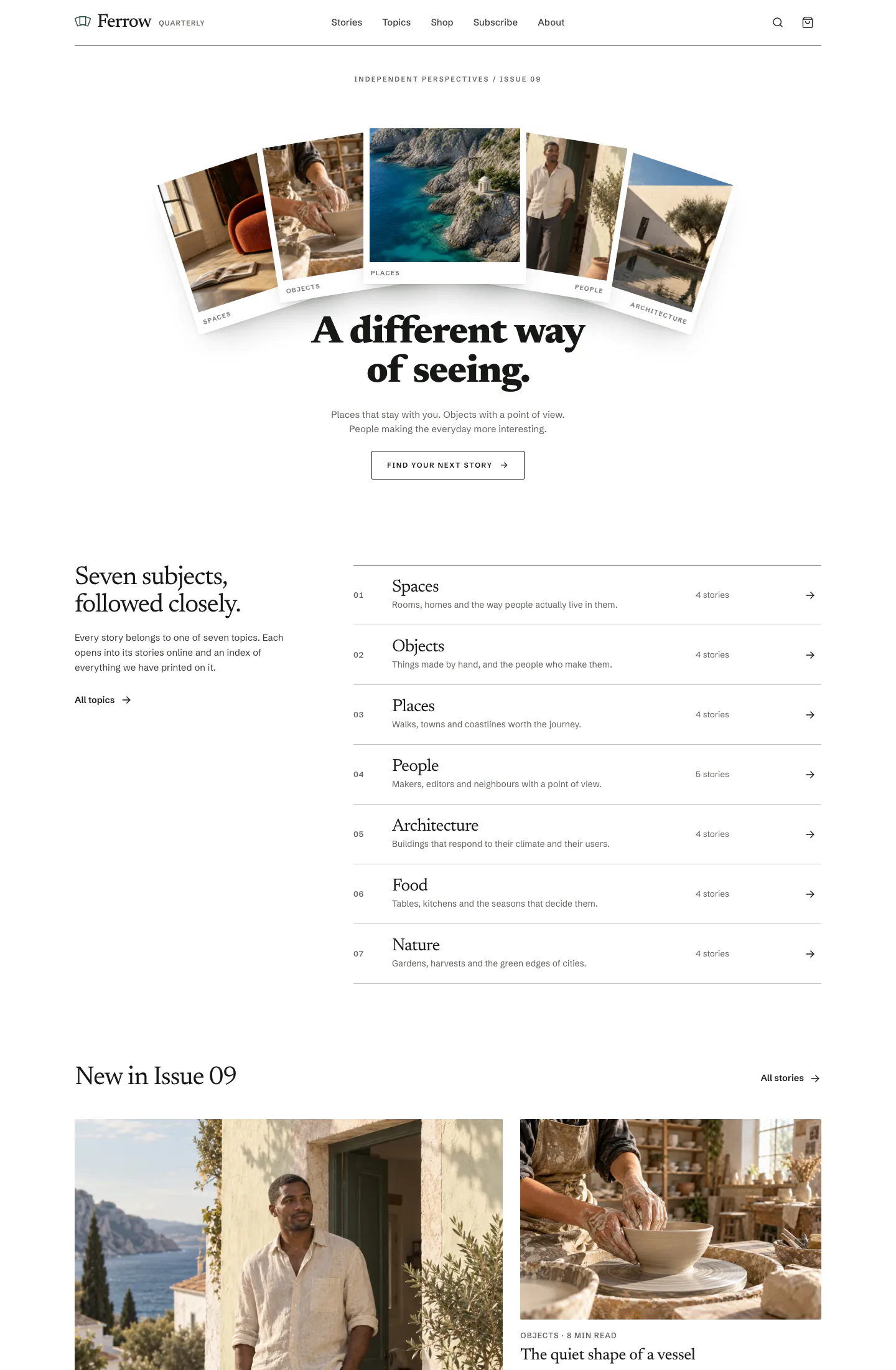 Editorial Magazine Website: full page