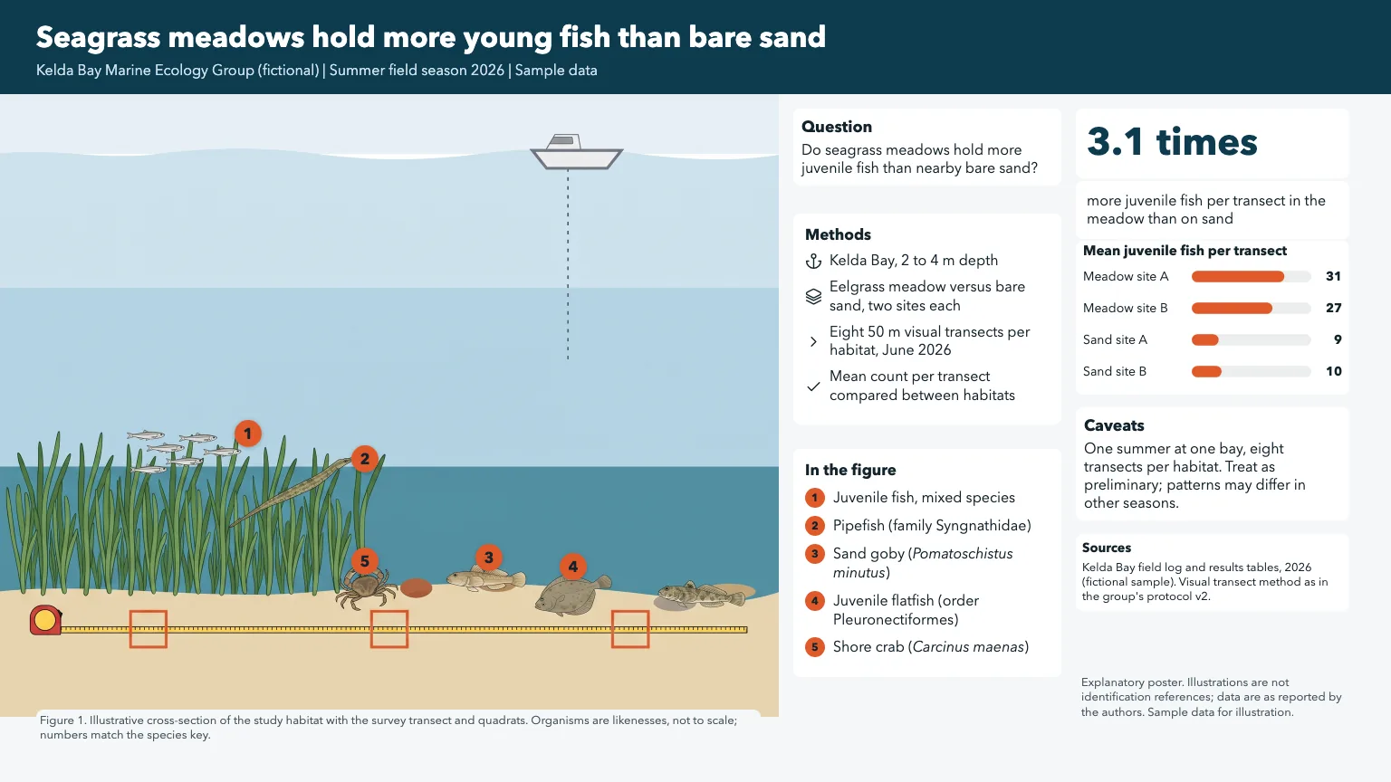 Same poster with a clean vector journal-style habitat figure