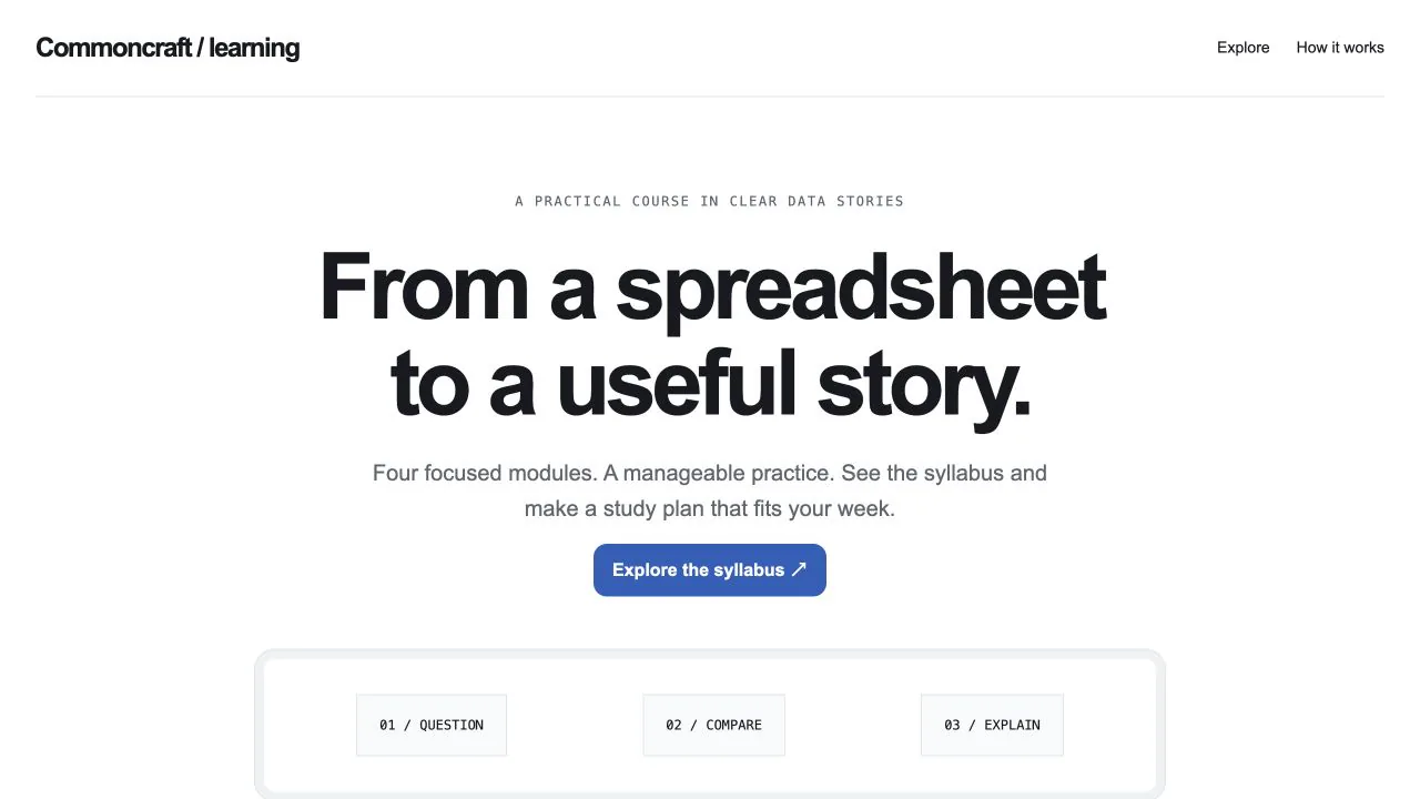 Online Course Landing Page: first screen of the included example