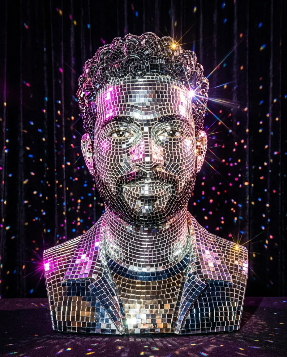 Busto de globo de discoteca