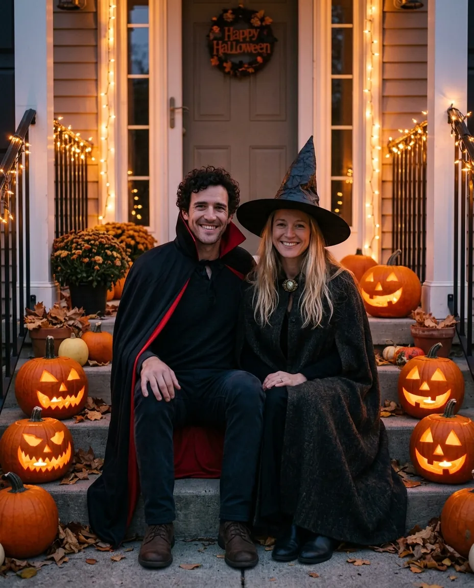 Retrato de dupla de Halloween