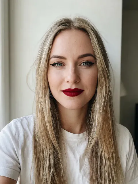 Classic red lip
