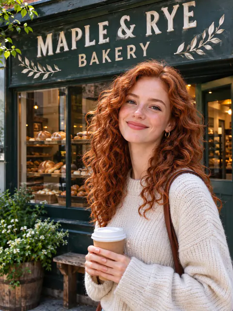 Shop sign and freckles · Natural