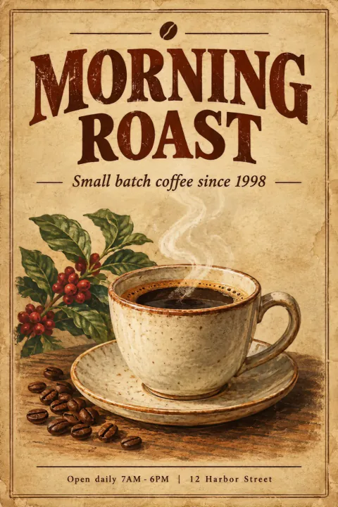 Retro-Kaffeeplakat · Extrem