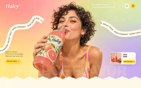 Beverage Brand Website Template: preview