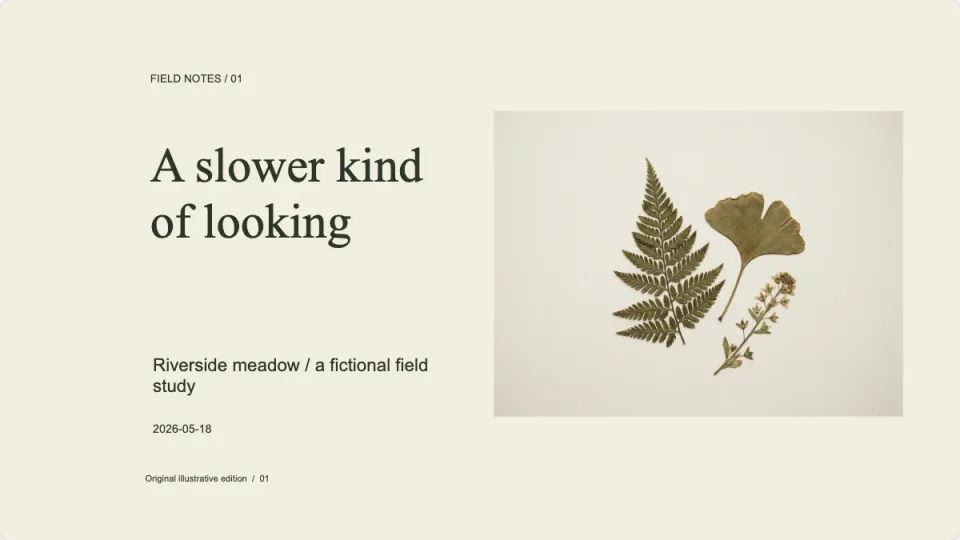 Botanical Field Journal, page 1: Field notebook