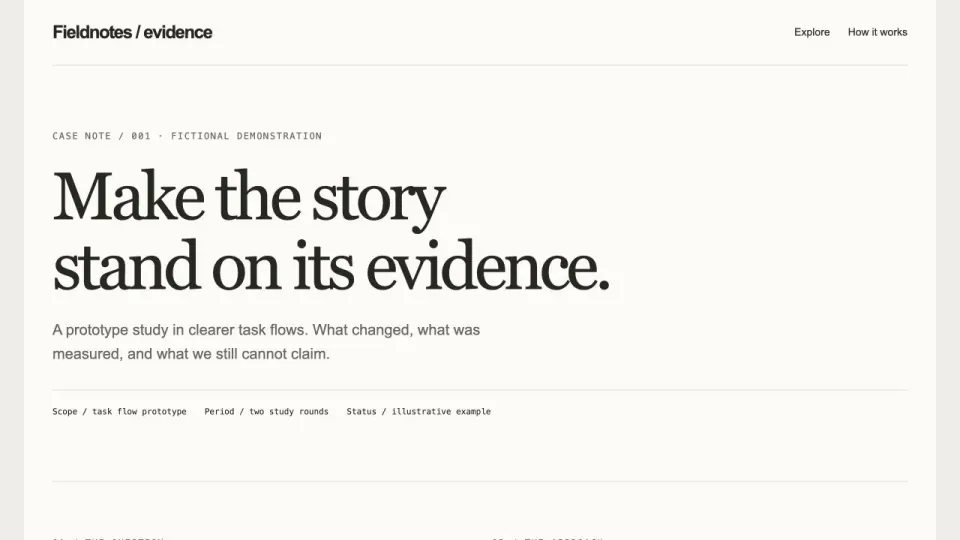 Case Study Website Template: original interactive template preview