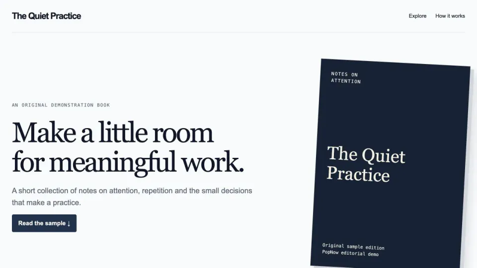 Ebook Landing Page: original interactive template preview