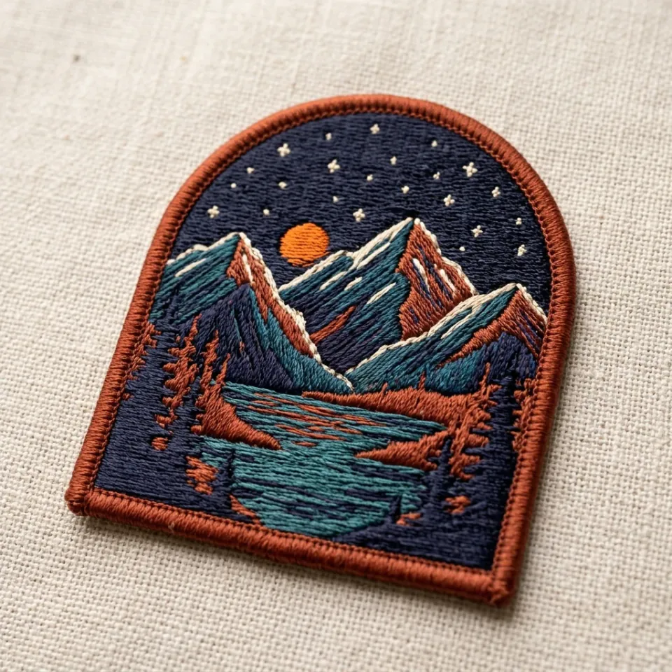Embroidered Travel Patch: original generated sample artwork; concept preview