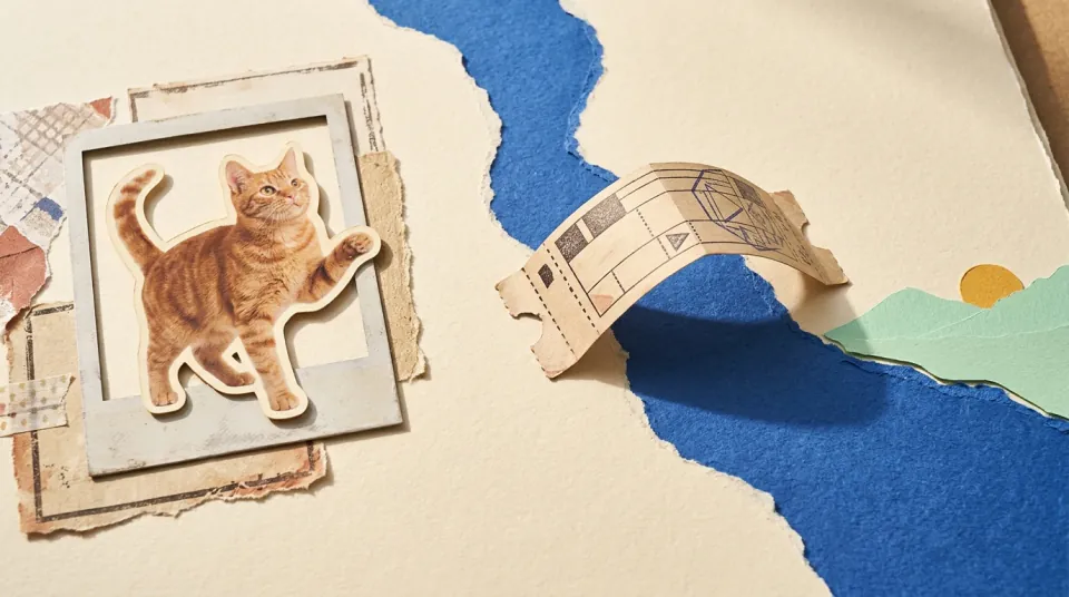 Sample asset kit: original Photo Cutout Adventure still, reused to illustrate media planning; not a bundled generator run