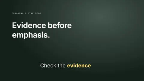 Timed Kinetic Captions — original illustrative preview