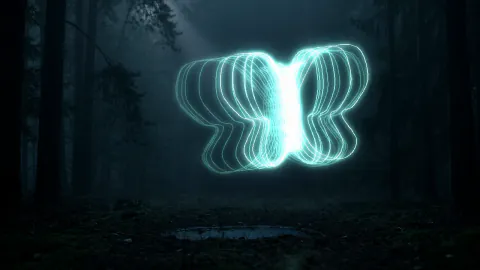 Light Painting Butterfly — original rendered example