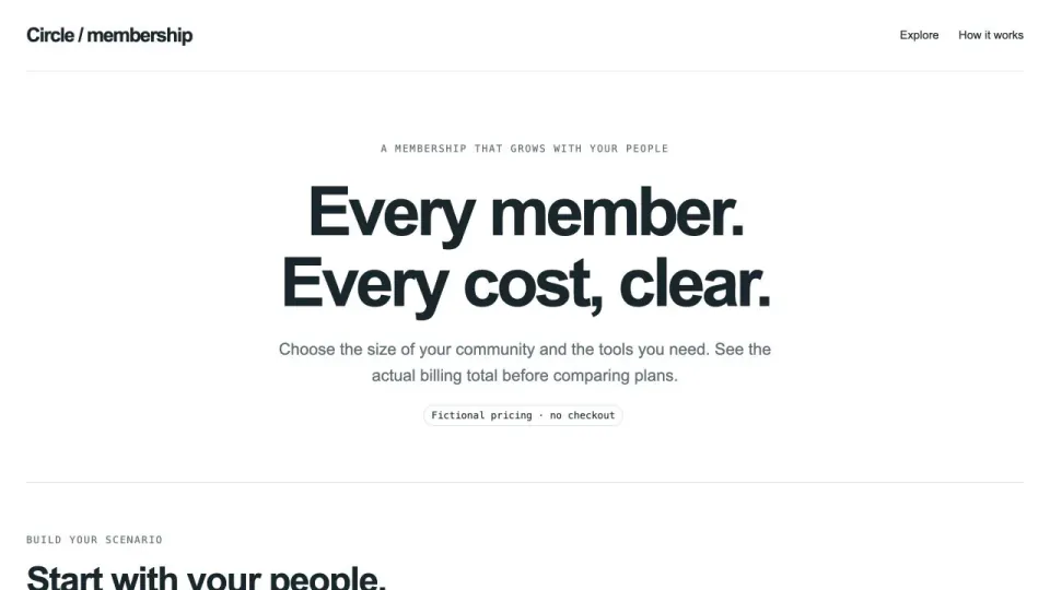 Membership Pricing Calculator: original interactive template preview