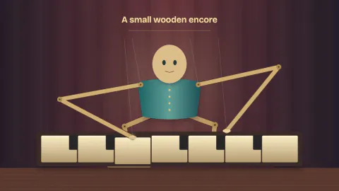 Musical puppet stage: lightweight original film preview.