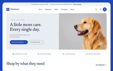 Pet Store Website Template: preview