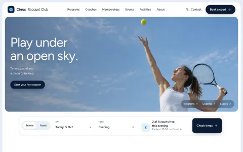 Sports Club Website Template: preview